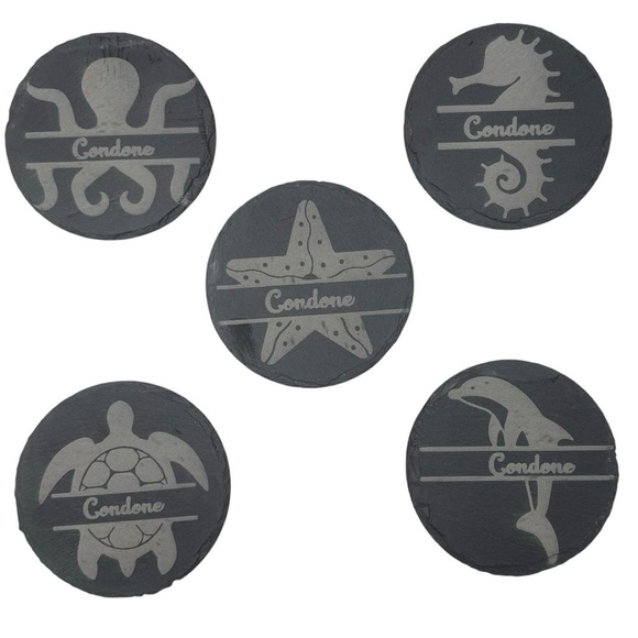 CUSTOM ENGRAVED Slate coasters 4x4 - Picture 1 of 6